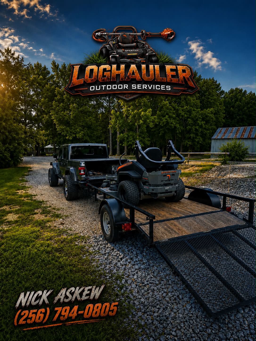Truck and mower trailer